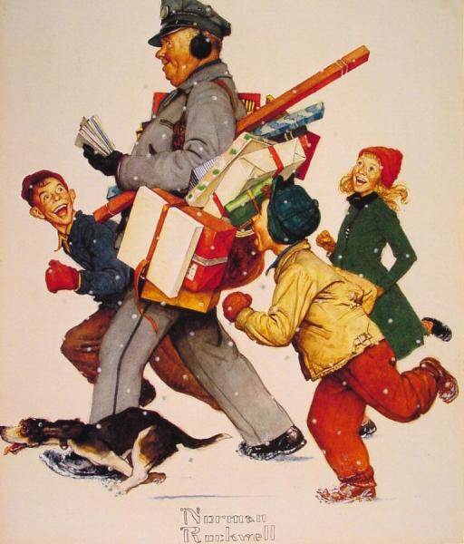 Jolly Postman by Norman Rockwell