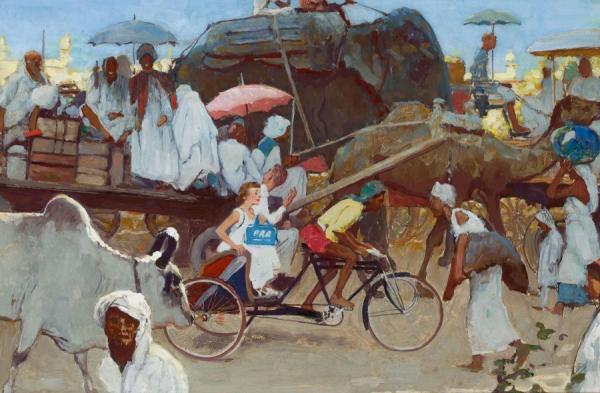 Karachi, Pakistan (study) by Norman Rockwell