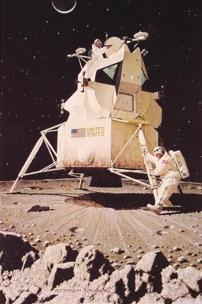 Man On The Moon by Norman Rockwell