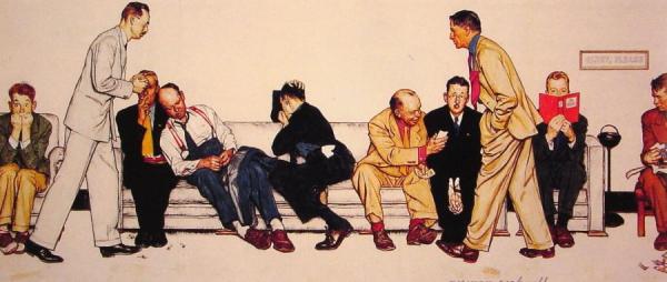 Maternity Waiting Room by Norman Rockwell Oil Painting Reproductions