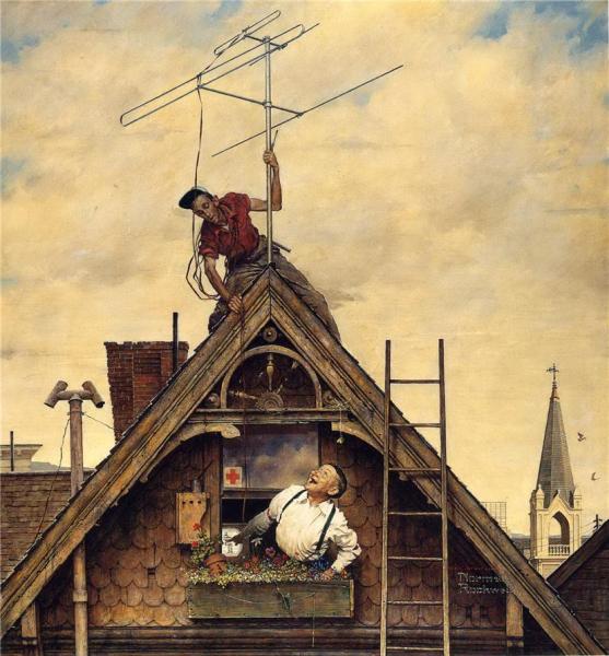 New Television Antenna by Norman Rockwell