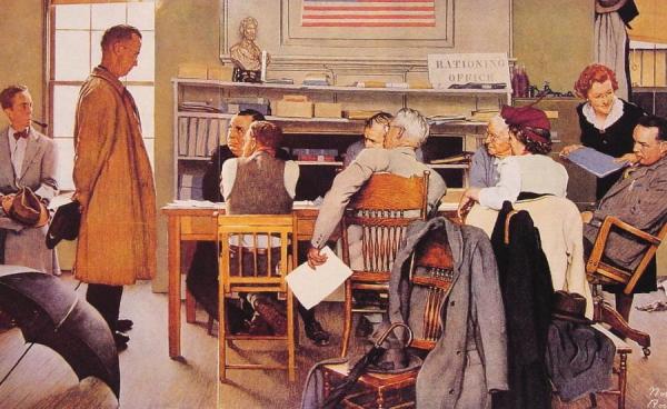 Norman Rockwell Visits A Ration Board by Norman Rockwell