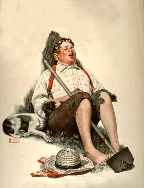 Sleeping Boy by Norman Rockwell