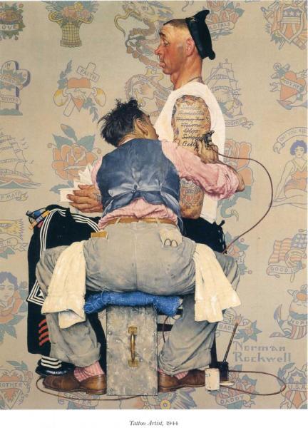 Artist Facing Blank Canvas By Norman Rockwell