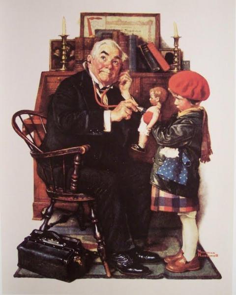 The Doctor And The Doll by Norman Rockwell