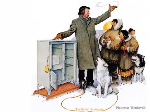 The Expert Salesman by Norman Rockwell