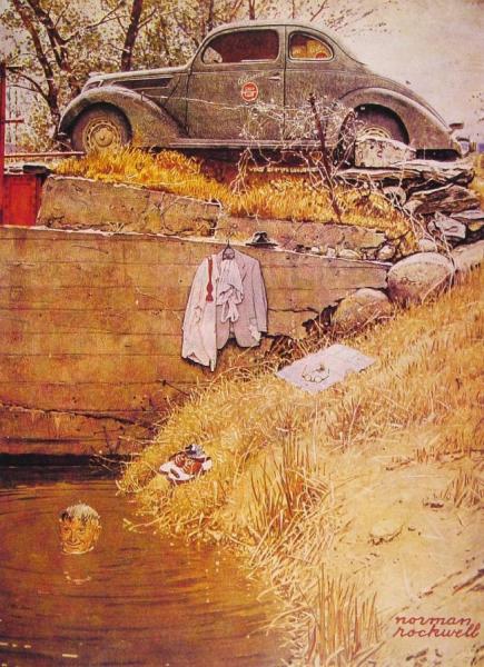 The Swimming Hole by Norman Rockwell