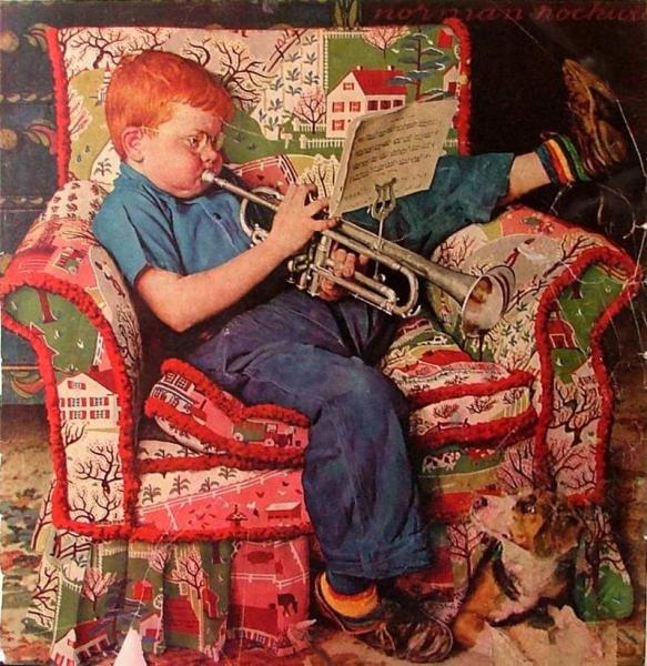 Trumpet Practice by Norman Rockwell