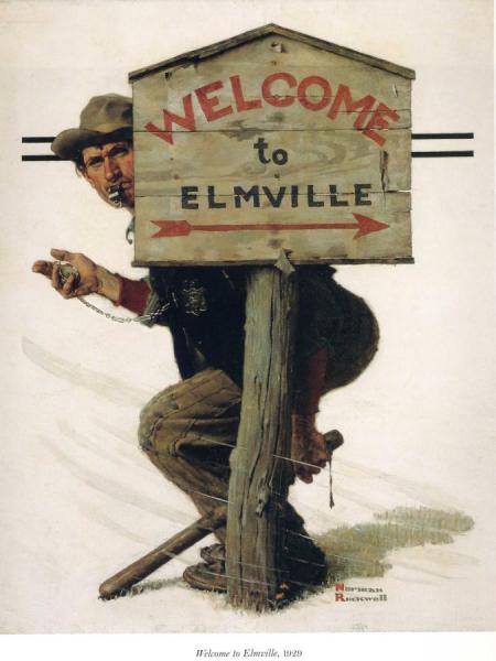 Welcome To Elmville by Norman Rockwell