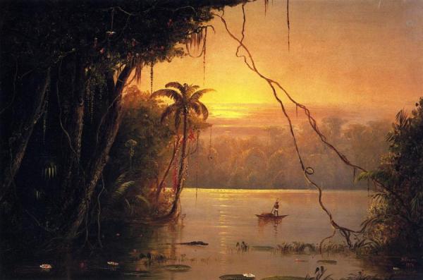 Jungle Scene, Sunset by Norton Bush