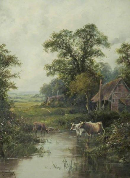 Landscape With Cows by Octavius T. Clark