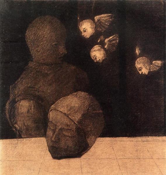A Severed Head by Odilon Redon Oil Painting Reproductions