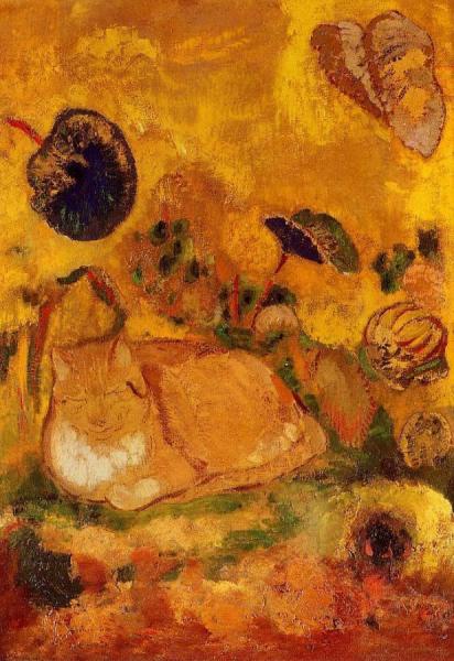 Bazon, The Artist's Cat by Odilon Redon Oil Painting Reproductions