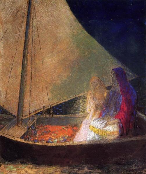 Boat With Two Figures by Odilon Redon