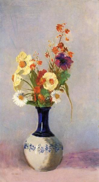 Flowers In A Vase by Odilon Redon