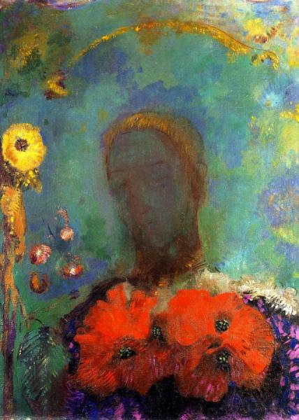 Girl With Poppies by Odilon Redon