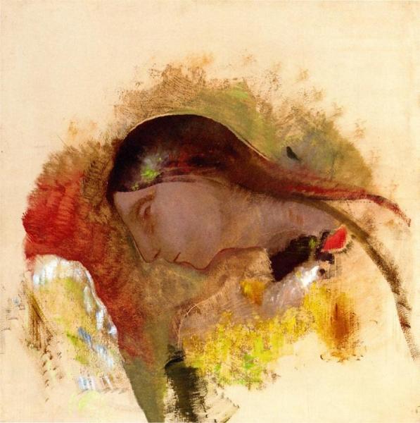 Head Of A Sleeping Woman by Odilon Redon