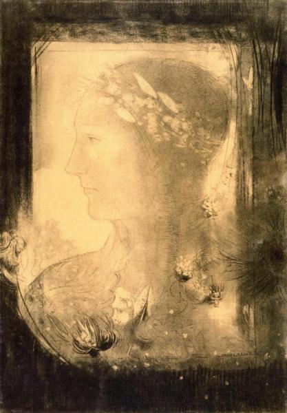 Head Of A Woman by Odilon Redon