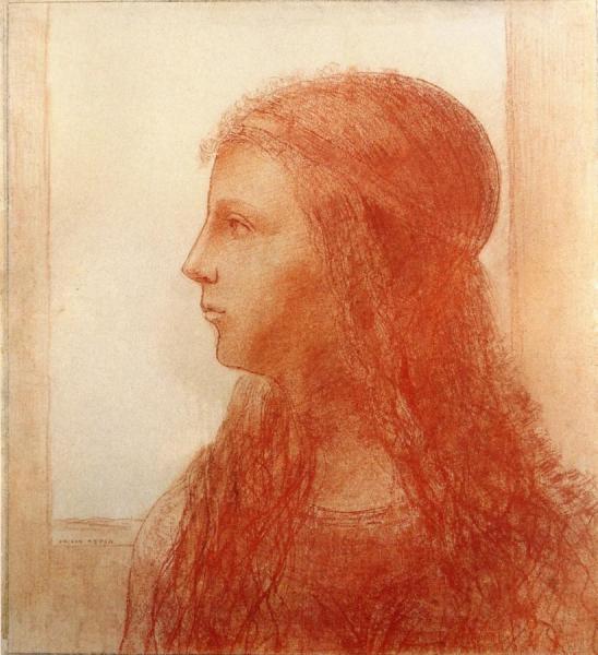 Head Of A Young Girl by Odilon Redon