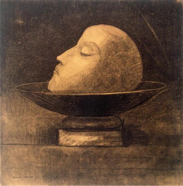 Martyr Or Head Of A Martyr In A Bowl by Odilon Redon Oil Painting Reproductions