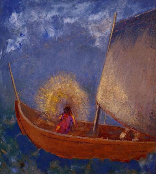 Mysterious Boat by Odilon Redon