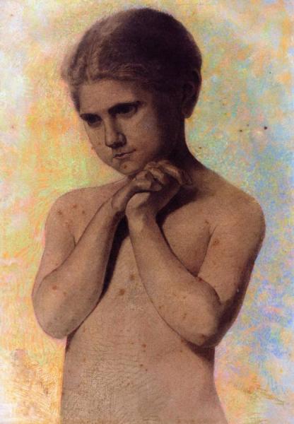 Nude Little Girl by Odilon Redon Oil Painting Reproductions