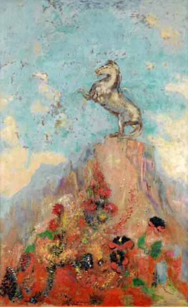 Pegasus Upon His Rock by Odilon Redon Oil Painting Reproductions