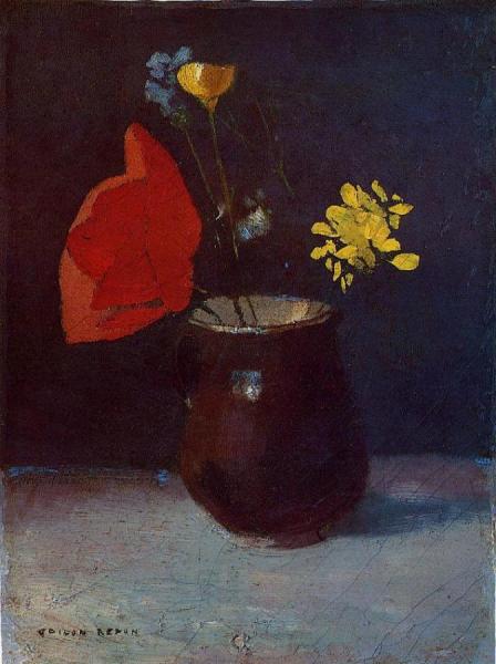 Pitcher Of Flowers by Odilon Redon