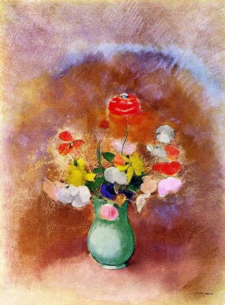 Poppies In A Vase by Odilon Redon