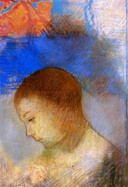 Portrait Of Ari Redon In Profile by Odilon Redon