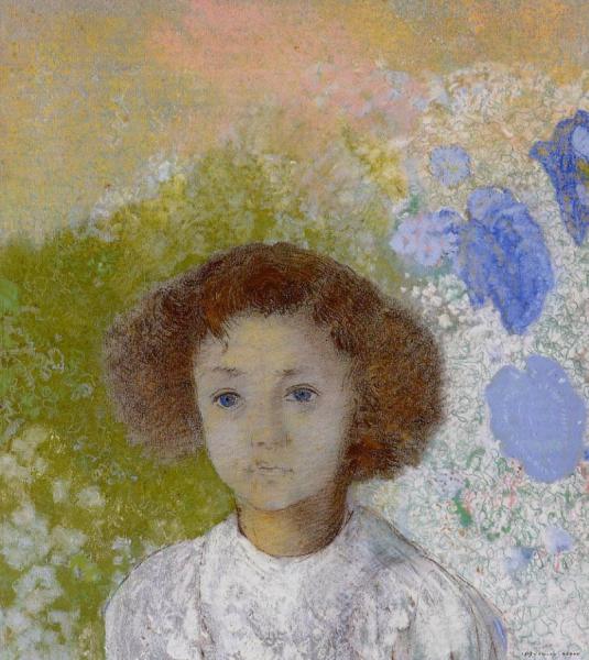 Portrait Of Genevieve De Gonet As A Child by Odilon Redon