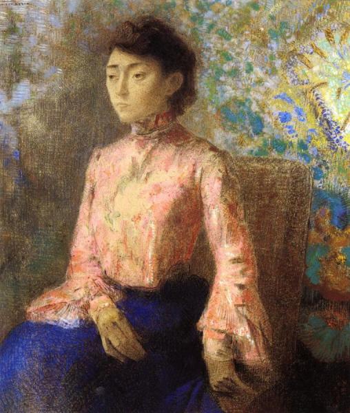 Portrait Of Jeanne Chaine by Odilon Redon