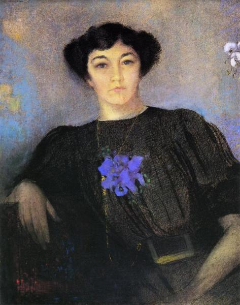 Portrait Of Madame Gustave Fayet by Odilon Redon