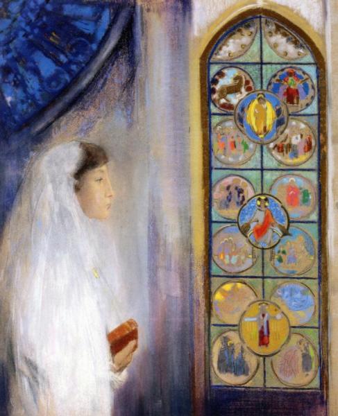 Portrait Of Mlle. Simonne by Odilon Redon