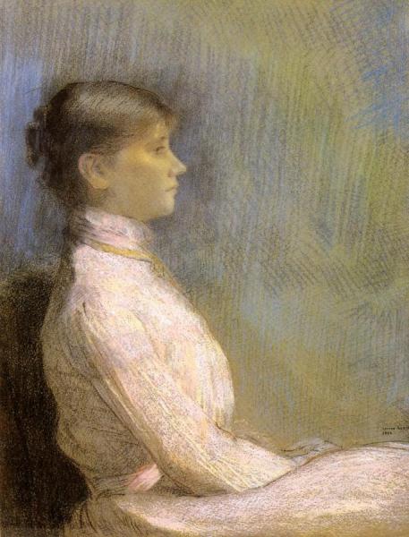 Portrait Of Paule Gobillard by Odilon Redon