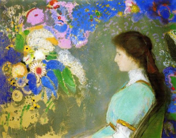 Portrait Of Violette Heyman by Odilon Redon