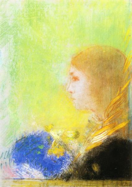 Profile Of A Young Girl by Odilon Redon