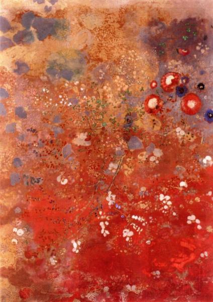 Red Panel by Odilon Redon