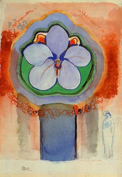 Strange Orchid by Odilon Redon