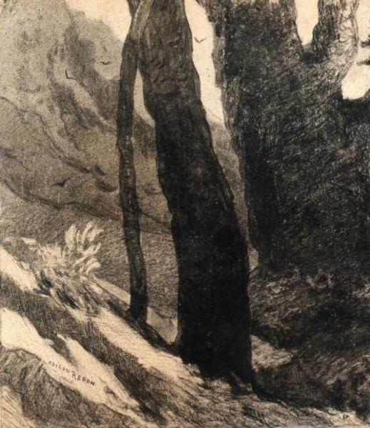 Three Tree Trunks by Odilon Redon