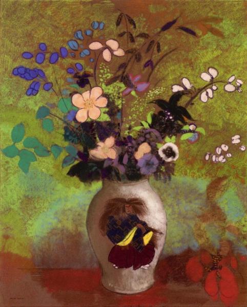 Vase With Japanese Warrior by Odilon Redon