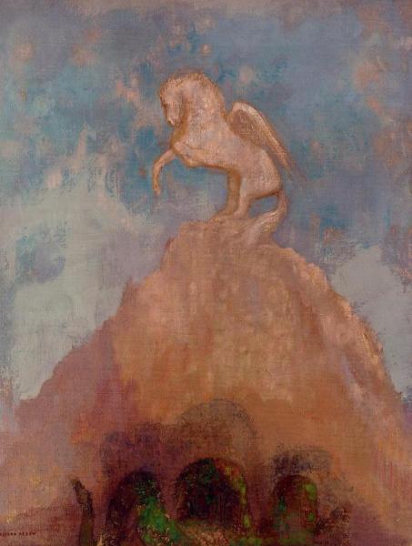 White Pegasus by Odilon Redon