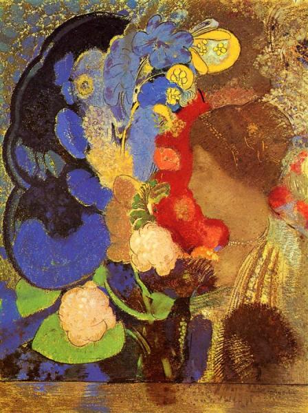 Woman Among The Flowers by Odilon Redon