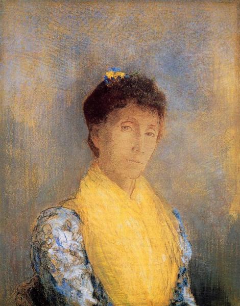 Woman With A Yellow Bodice by Odilon Redon