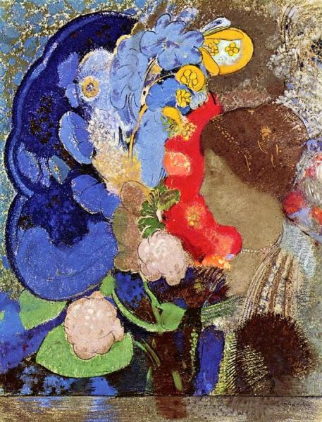 Woman With Flowers by Odilon Redon