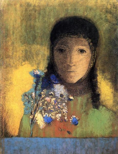 Woman With Wild Flowers by Odilon Redon
