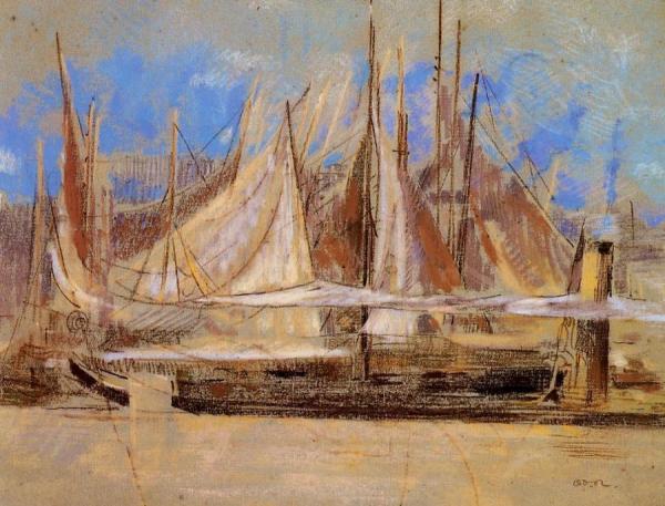 Yachts At Royan by Odilon Redon