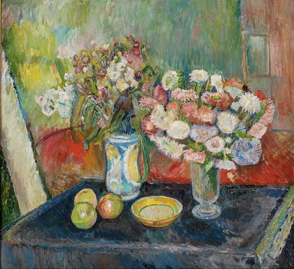 Still Life With Asters by Oluf Wold-torne