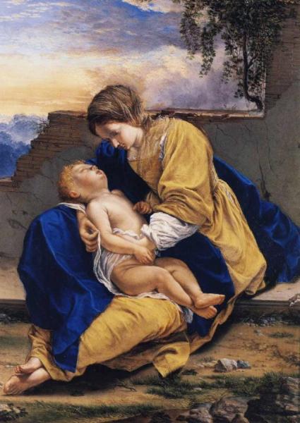 Orazio Gentileschi Madonna And Child In A Landscape