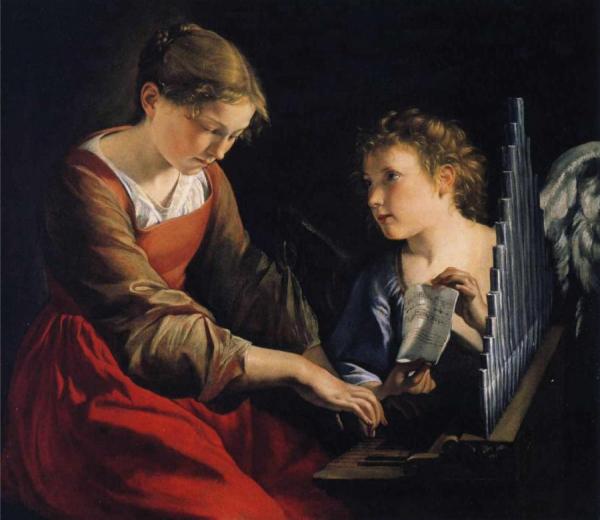 Orazio Gentileschi Saint Cecilia With An Angel